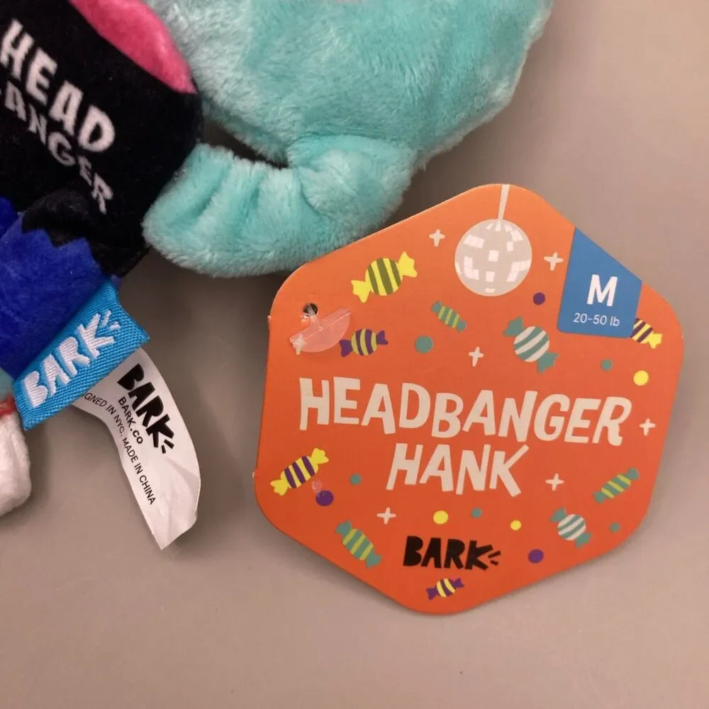 Brand New! Bark Box Barkbox Headbanger Hank Zombie Halloween 2025 Plush Dog Toy